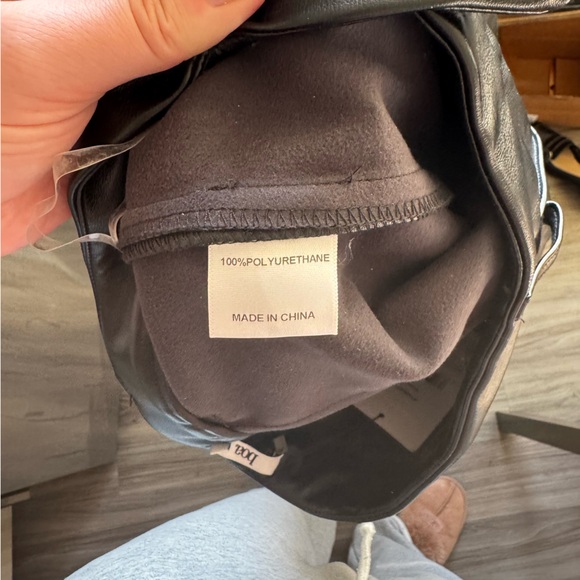 NWT Because of Alice BOA Black Leather Wide Leg Trousers Size M - Picture 10 of 11